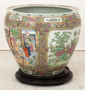 Chinese Rose Medallion Porcelain Fishbowl Jardiniere (9575987708211)