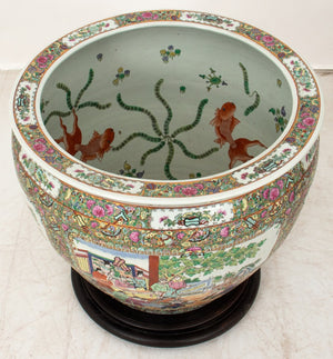 Chinese Rose Medallion Porcelain Fishbowl Jardiniere (9575987708211)