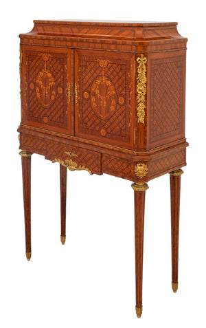 Louis XVI Style Tulipwood Marquetry Cabinet (9432935301427)