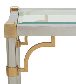 Modern Italian Chrome and Brass Console Table (9576010645811)