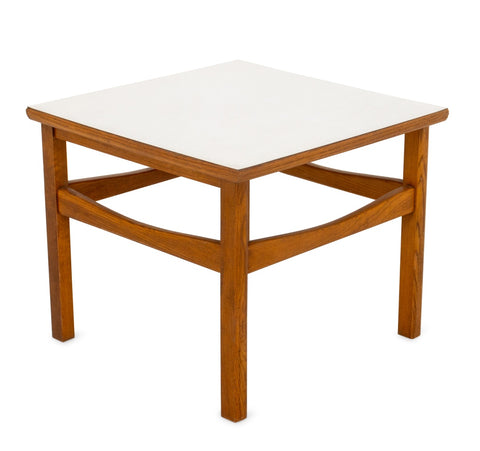 Jens Risom Style Teak and Laminate Side Table