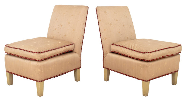 Art Deco Style Slipper Chairs, Pair