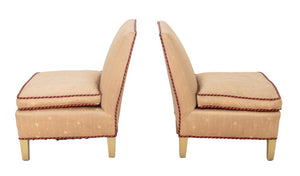 Art Deco Style Slipper Chairs, Pair (9635632415027)