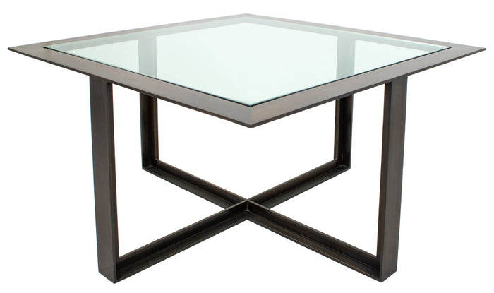 Modern Bronze Glass Top Square Center Table