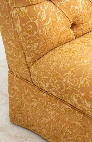 Hollywood Regency Yellow Damask Slipper Chair (9577312649523)