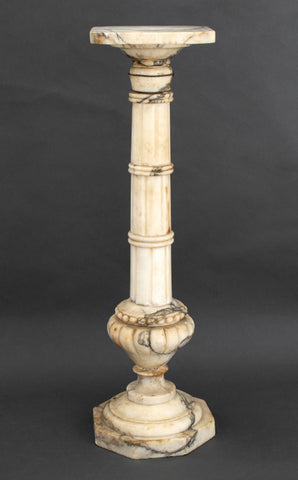 Neoclassical Style Alabaster Column Pedestal