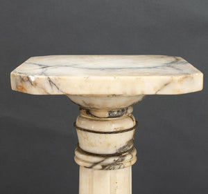 Neoclassical Style Alabaster Column Pedestal (9579538972979)