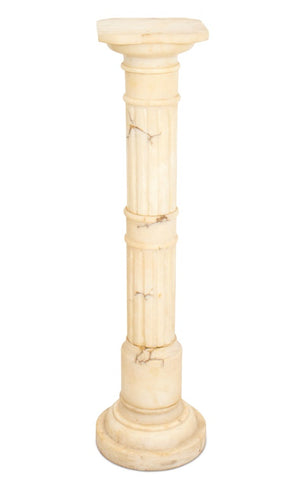 White Alabaster Column Pedestal (9671158006067)