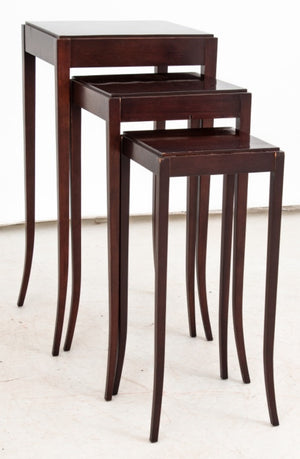 Set of 3 Barbara Barry for Baker Furniture Mahogany Nesting Tables (9579616207155)