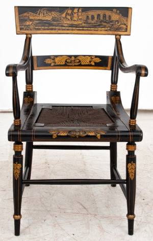 American Parcel-Gilt Ebonized Hitchcock Chair (9579619877171)