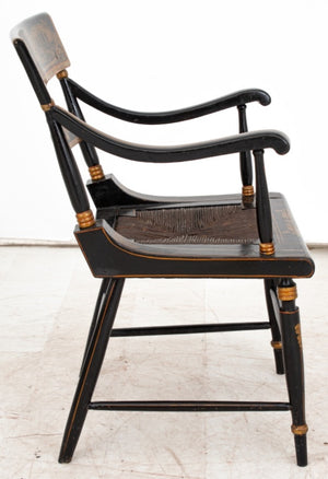 American Parcel-Gilt Ebonized Hitchcock Chair (9579619877171)