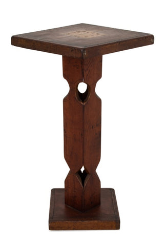 Arts & Crafts Pine Wood Pedestal Table