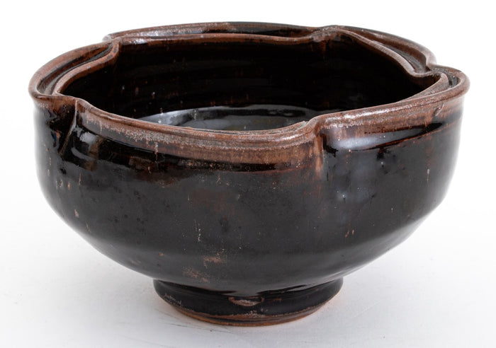 Warren MacKenzie Tenmoku Glazed Pinched Lip Bowl