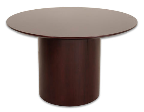 Modern Cherry Stained Round Dining Table