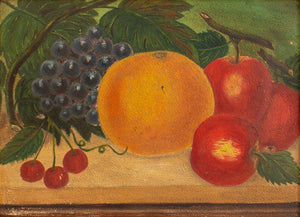 American School Fruit Still Life Oil on Parchment (9619621577011)