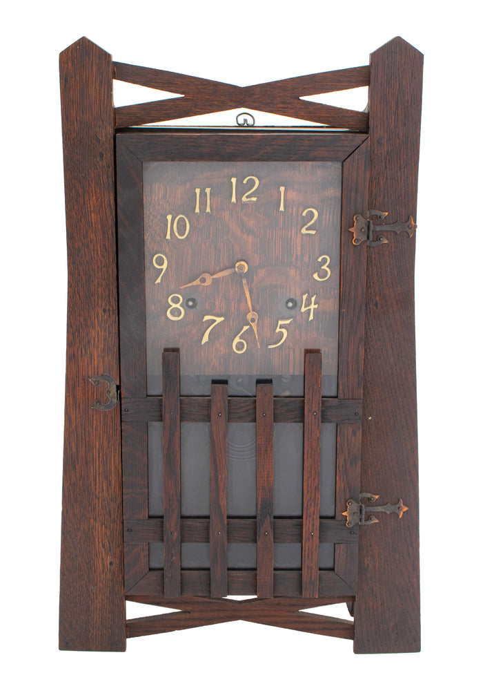 Arts and Crafts Oak Mantel Clock