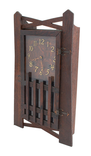 Arts and Crafts Oak Mantel Clock (9651173294387)