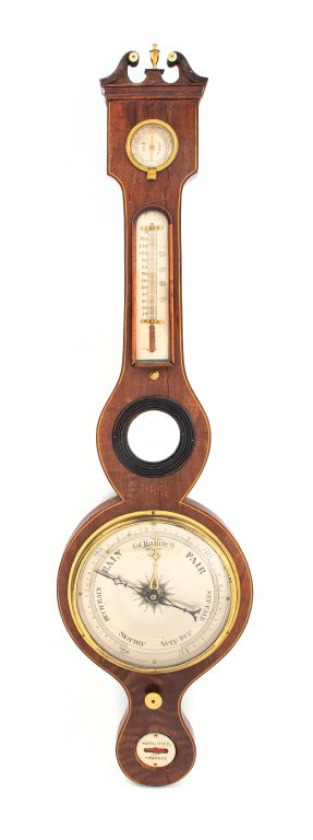 George III Mahogany Wheel Barometer