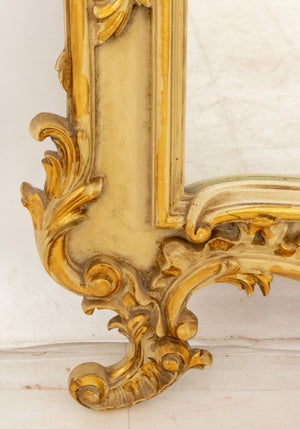 Louis XV Style Giltwood and Cream  Painted Mirror (9612463440179)