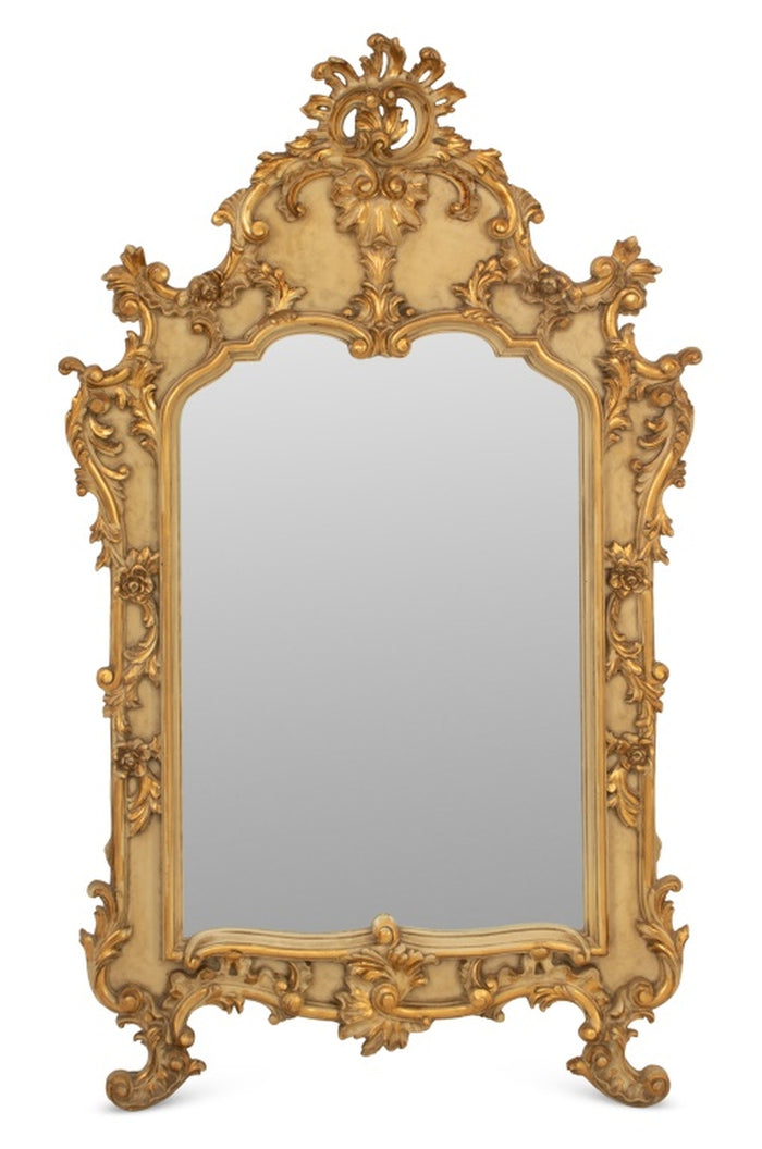 Louis XV Style Giltwood and Cream  Painted Mirror