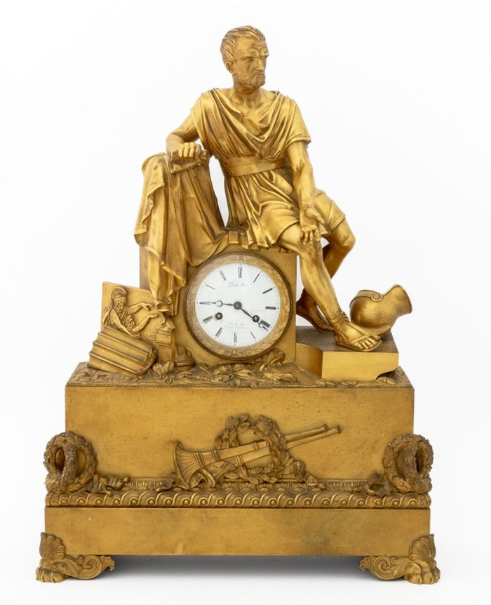 Charles X "Horatius..." Gilt Bronze Clock