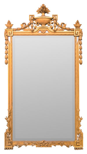 Louis XVI Style Giltwood Overmantel Mirror (9635723510067)