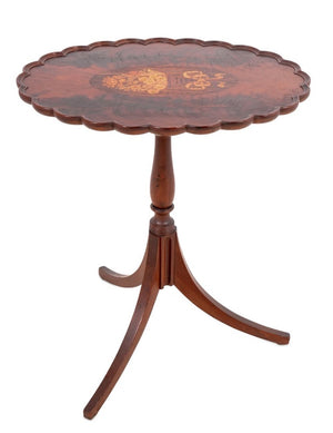 George III Style Mahogany & Marquetry Tripod Table