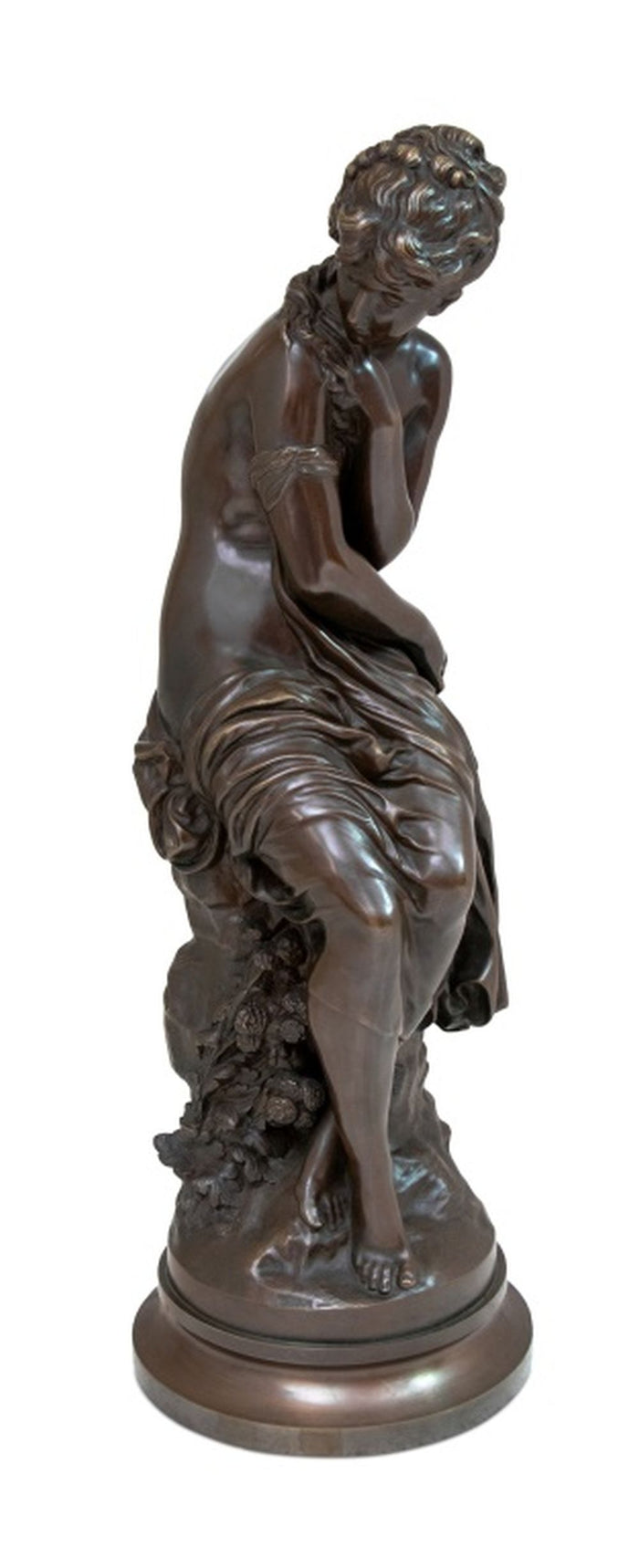 Mathurin Moreau Bronze of a Seated Woman