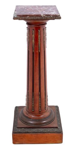 Louis XVI Style Mahogany and Marble Pedestal
