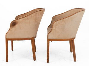 Ward Bennett for Brickel Leather Tub Chairs, Pair (9614309982515)