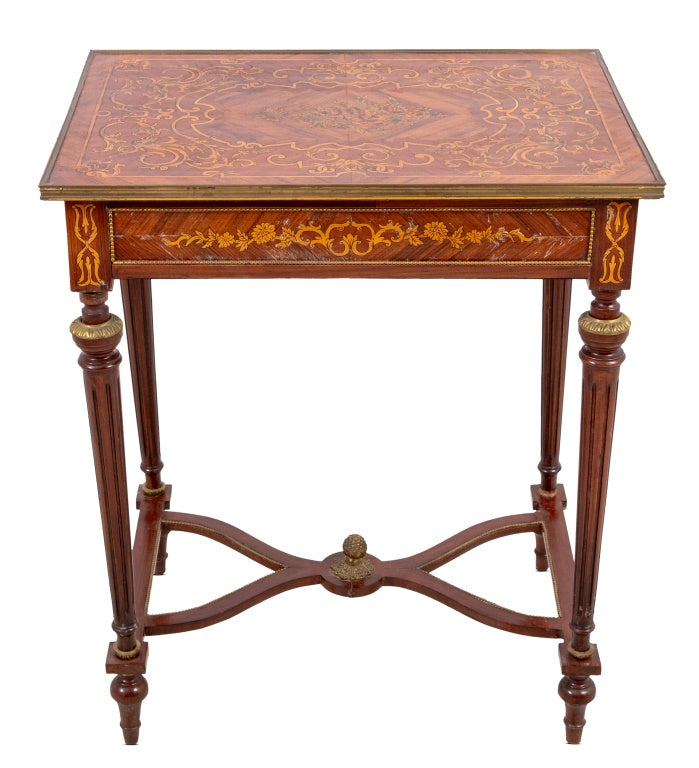 Louis XVI Style Kingwood and Marquetry Side Table