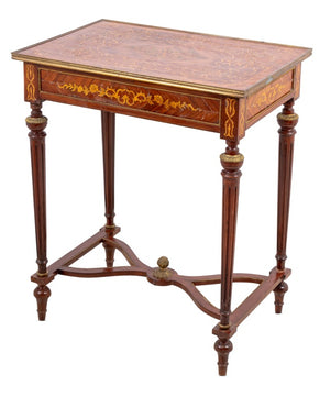 Louis XVI Style Kingwood and Marquetry Side Table (9670536200499)