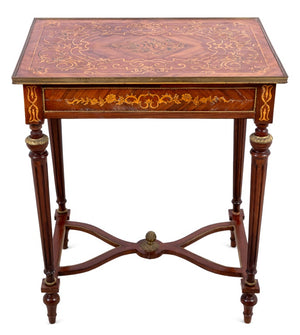 Louis XVI Style Kingwood and Marquetry Side Table (9670536200499)