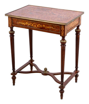 Louis XVI Style Kingwood and Marquetry Side Table (9670536200499)