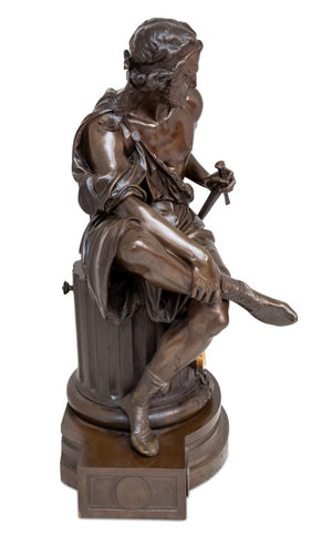 A. Carrier "Hephaestus" Patinated Bronze Clock (9641794044211)