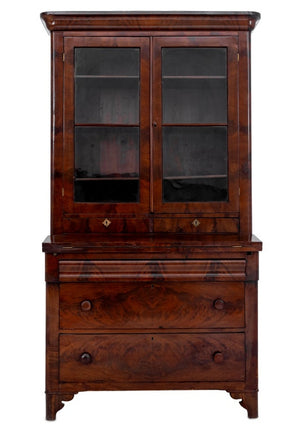 American Classical Mahogany Secretary Bookcase (9615151661363)