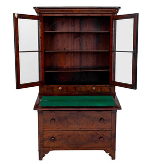 American Classical Mahogany Secretary Bookcase (9615151661363)