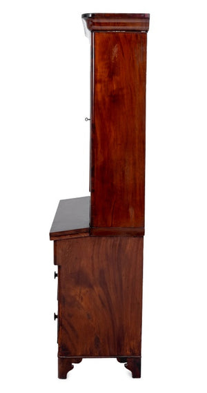 American Classical Mahogany Secretary Bookcase (9615151661363)