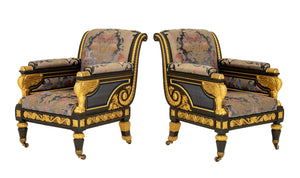 Pair of Regency Armchairs Attributed to Nicholas Morel, circa 1815