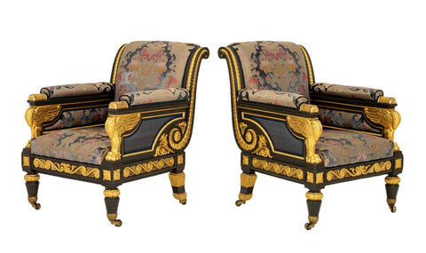 Pair of Regency Armchairs Attributed to Nicholas Morel, circa 1815