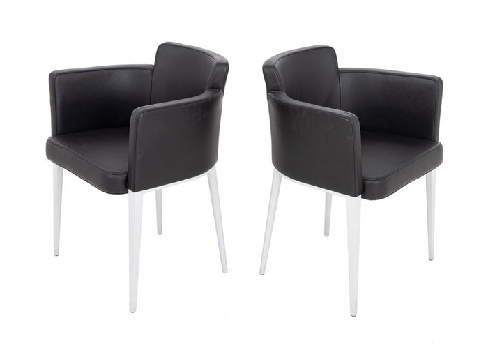 Cassina Ariane Leather Club Chairs, Pair