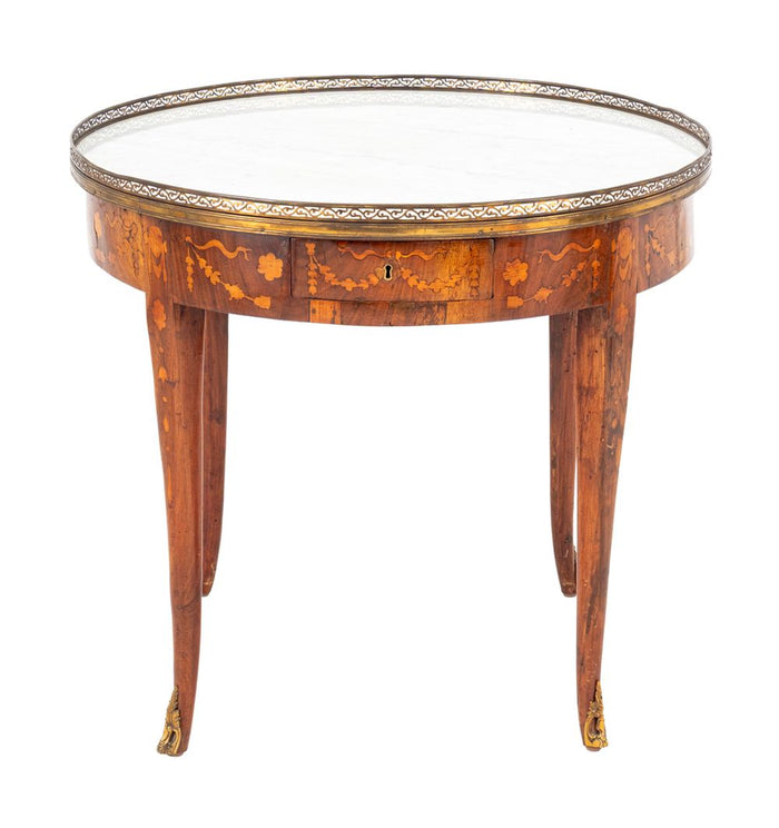 Louis XV Style Kingwood Marquetry Bouillotte Table