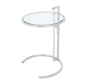 Eileen Gray Adjustable E1027 Glass Top Side Table (9885125050675)