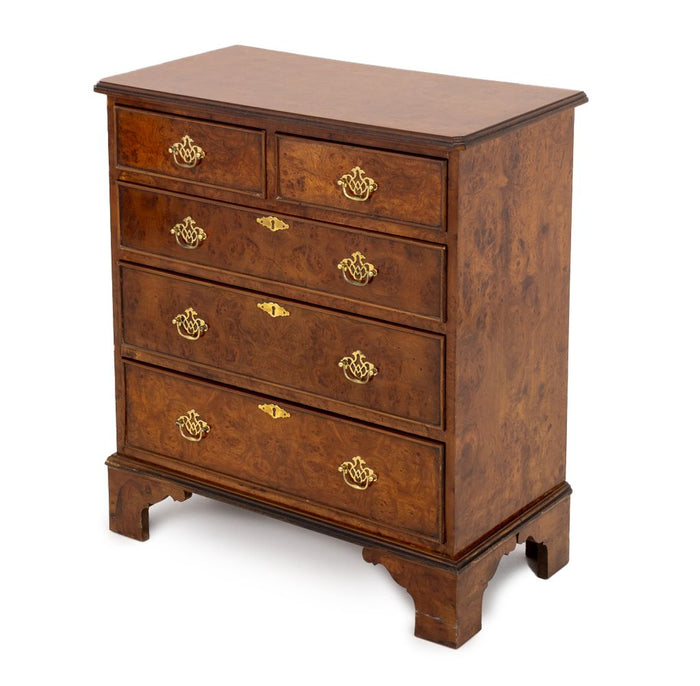 George II Style Burl Walnut Chest of Drawers