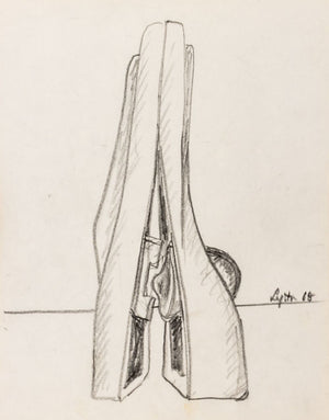 Seymour Lipton Sculpture Study Sketch, 1968