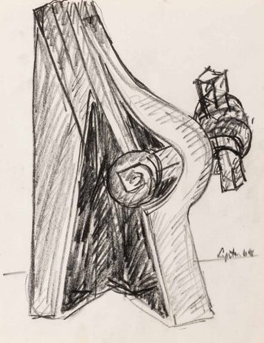Seymour Lipton Sculpture Study Sketch, 1964