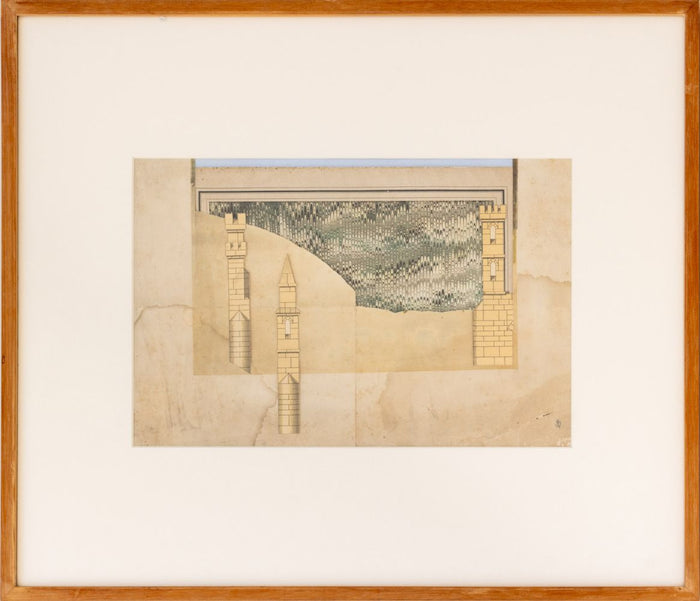 Varujan Boghosian Castle Paper Collage, 1978