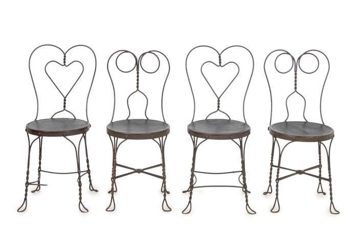 Wrought Iron Side Chairs, 4