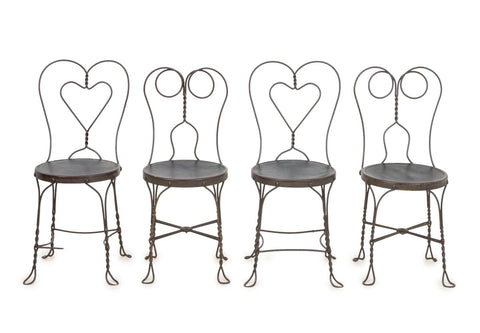 Wrought Iron Side Chairs, 4