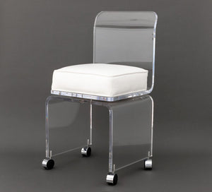 Modern Lucite Swivel Vanity Chair